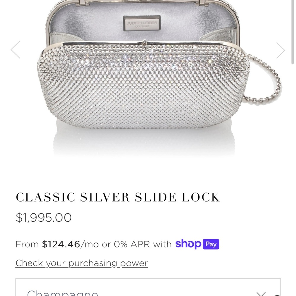 Judith Leiber Classic Silver Slide Lock Clutch